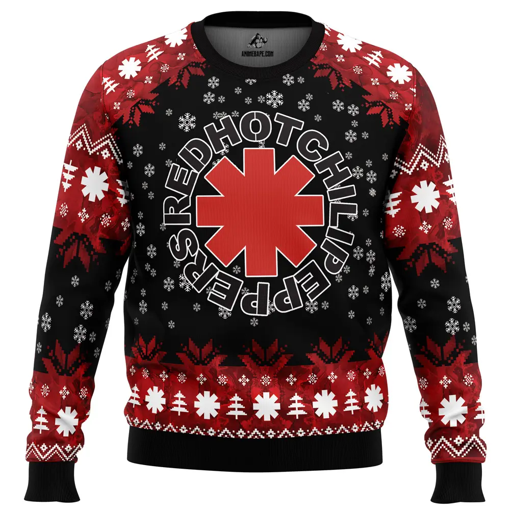 Red hot chili peppers ugly christmas sweater